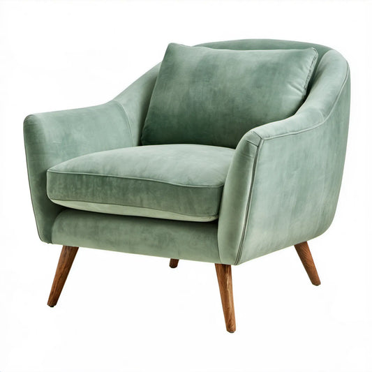 Zielony fotel wypoczynkowy z aksamitną tapicerką, 82 x 79 x 84 cm